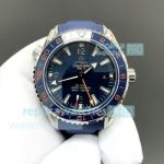 OVS Factory Swiss Replica Omega Seamaster Planet Ocean 600M GMT Blue Rubber Strap Watch 